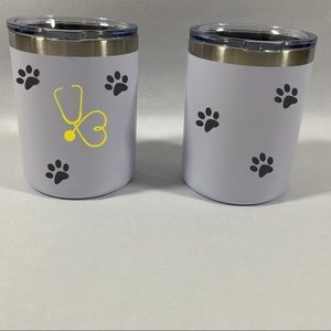 Nurse and paw print 12 oz‎ tumbler